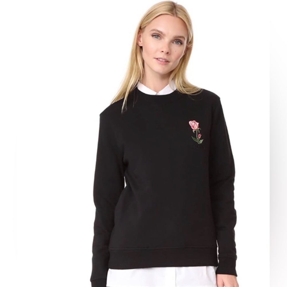 JOUR/NE Rose Fleece Sweatshirt Black Size S